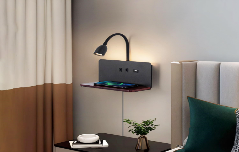 lampe de chevet LED avec réveil intégré et sons naturels relaxants